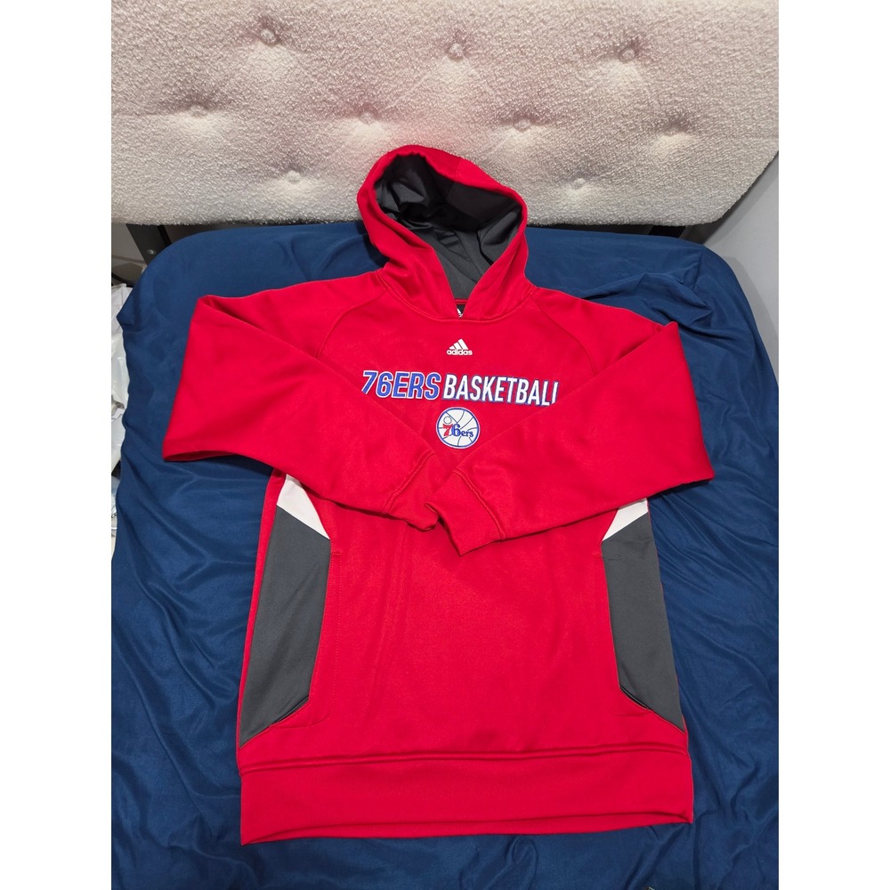 Adidas Philadelphia 76ers Basketball Hoodie Red Mens XL Youth / Small Adult